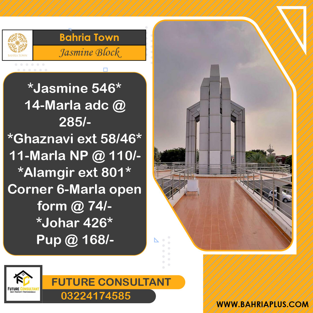 14 Marla Residential Plot for Sale in Sector C - Jasmine Block -  Bahria Town, Lahore - (BP-371604)