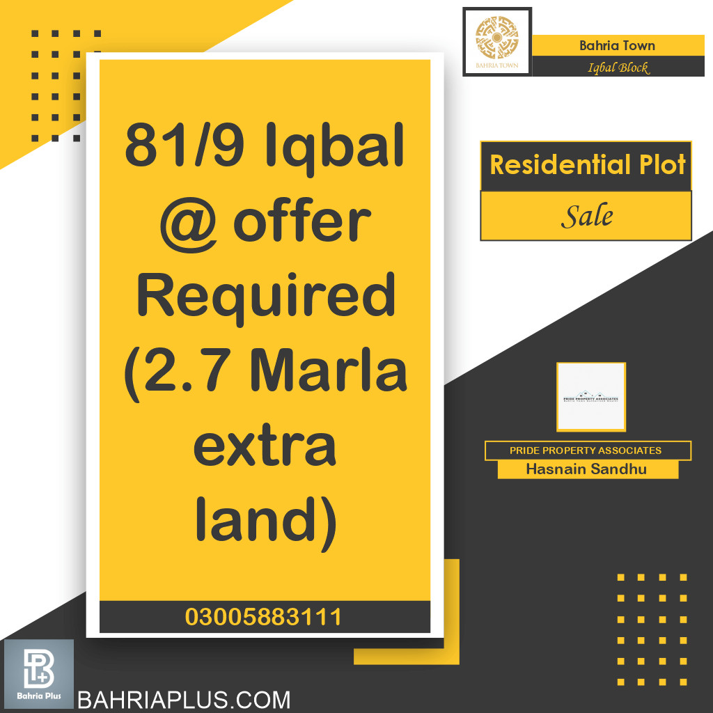 5 Marla Residential Plot for Sale in Sector E - Iqbal Block -  Bahria Town, Lahore - (BP-371609)