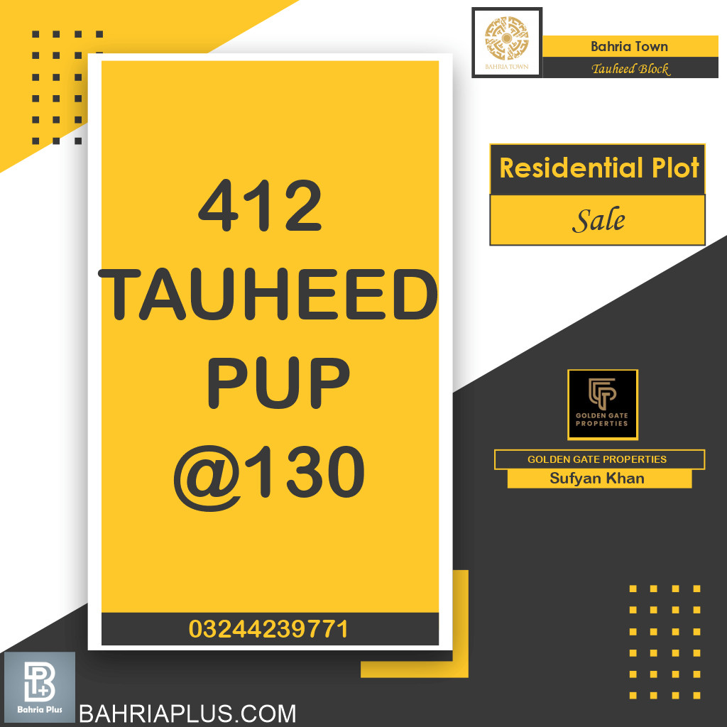 10 Marla Residential Plot for Sale in Sector F - Tauheed Block -  Bahria Town, Lahore - (BP-371688)