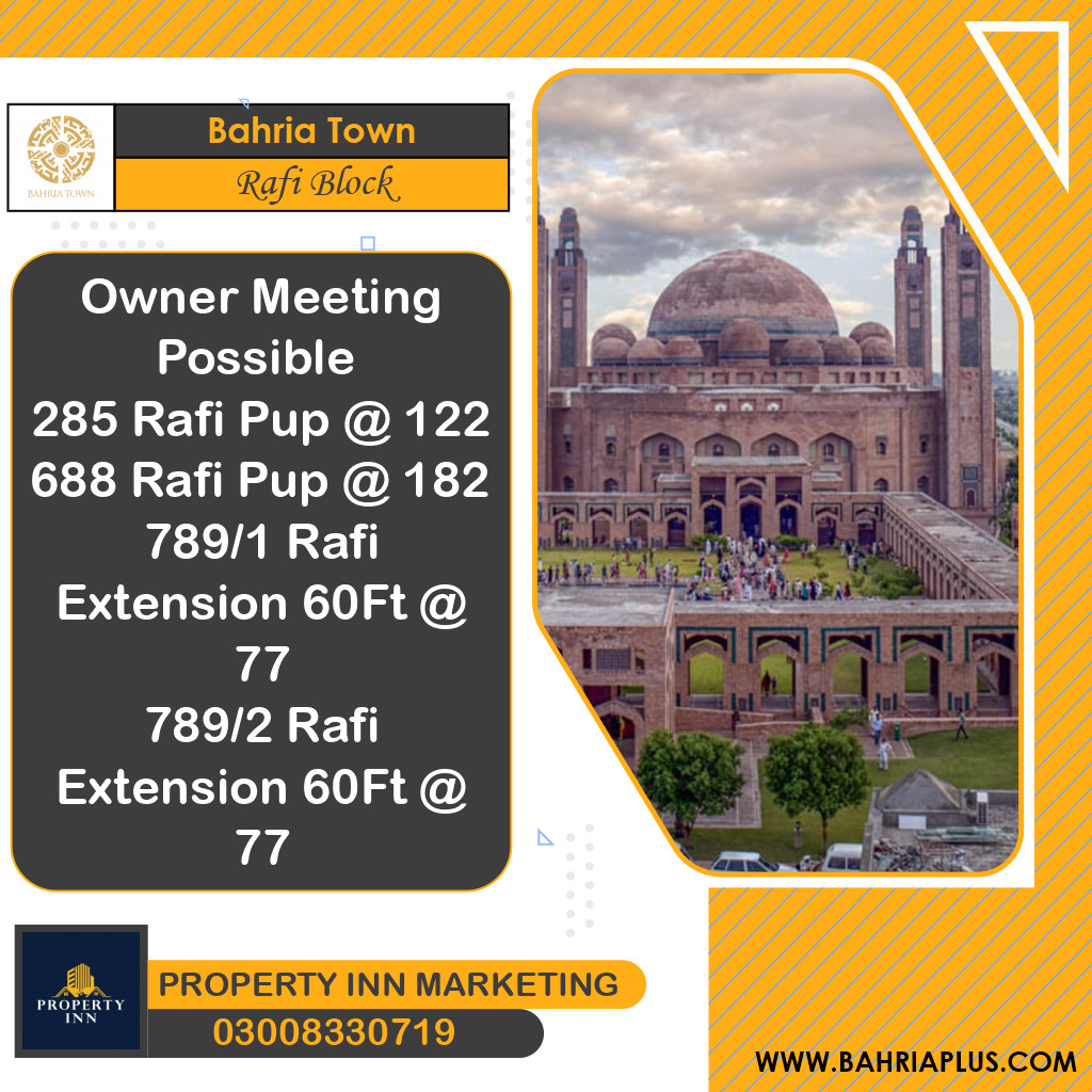 Residential Plot for Sale in Sector E - Rafi Block -  Bahria Town, Lahore - (BP-371698)