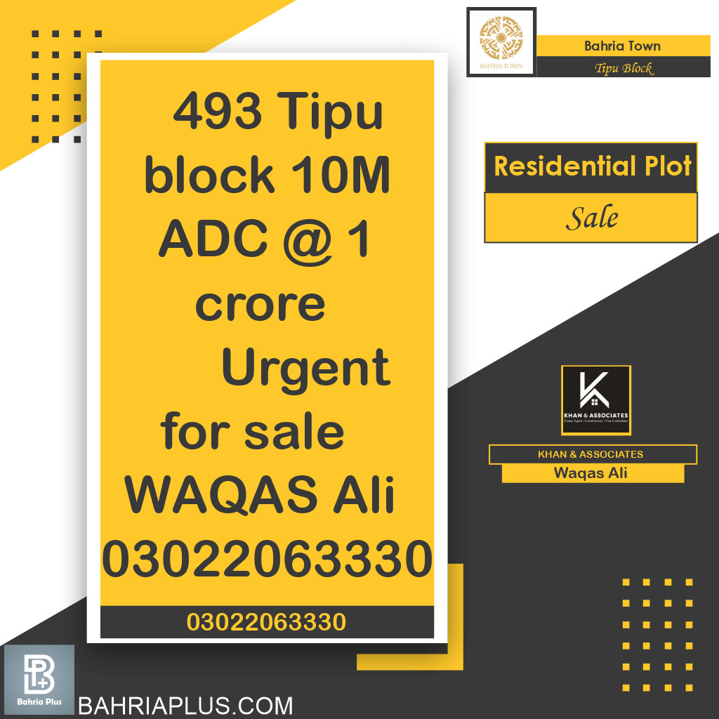 10 Marla Residential Plot for Sale in Sector F - Tipu Sultan Block -  Bahria Town, Lahore - (BP-371735)