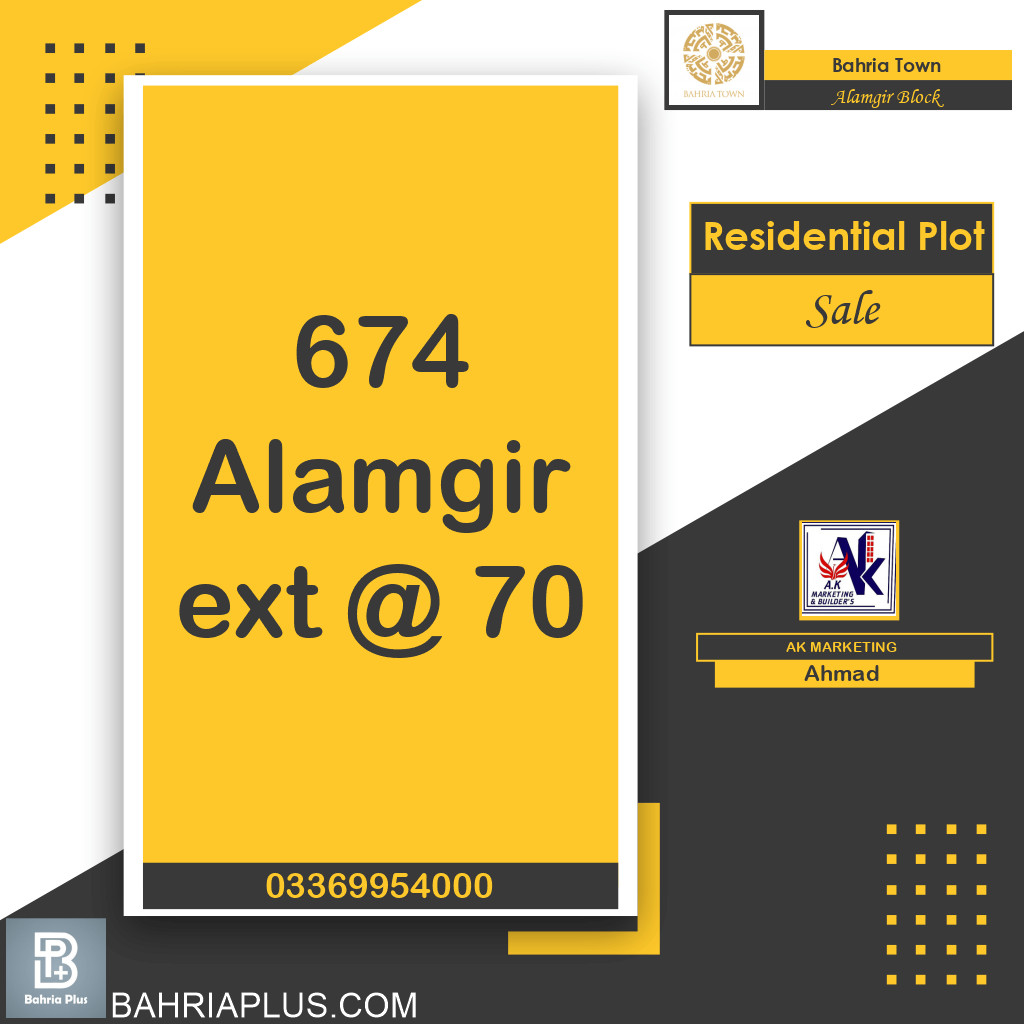 5 Marla Residential Plot for Sale in Sector F - Alamgir Block -  Bahria Town, Lahore - (BP-371776)