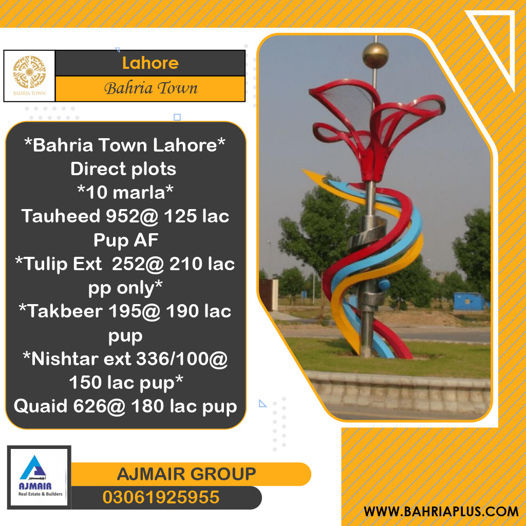 Residential Plot for Sale in Bahria Town, Lahore - (BP-371825)