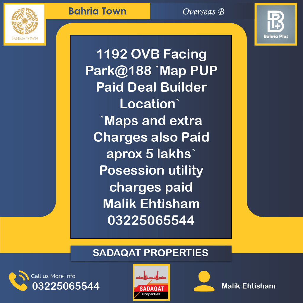 10 Marla Residential Plot for Sale in Overseas B -  Bahria Town, Lahore - (BP-371943)