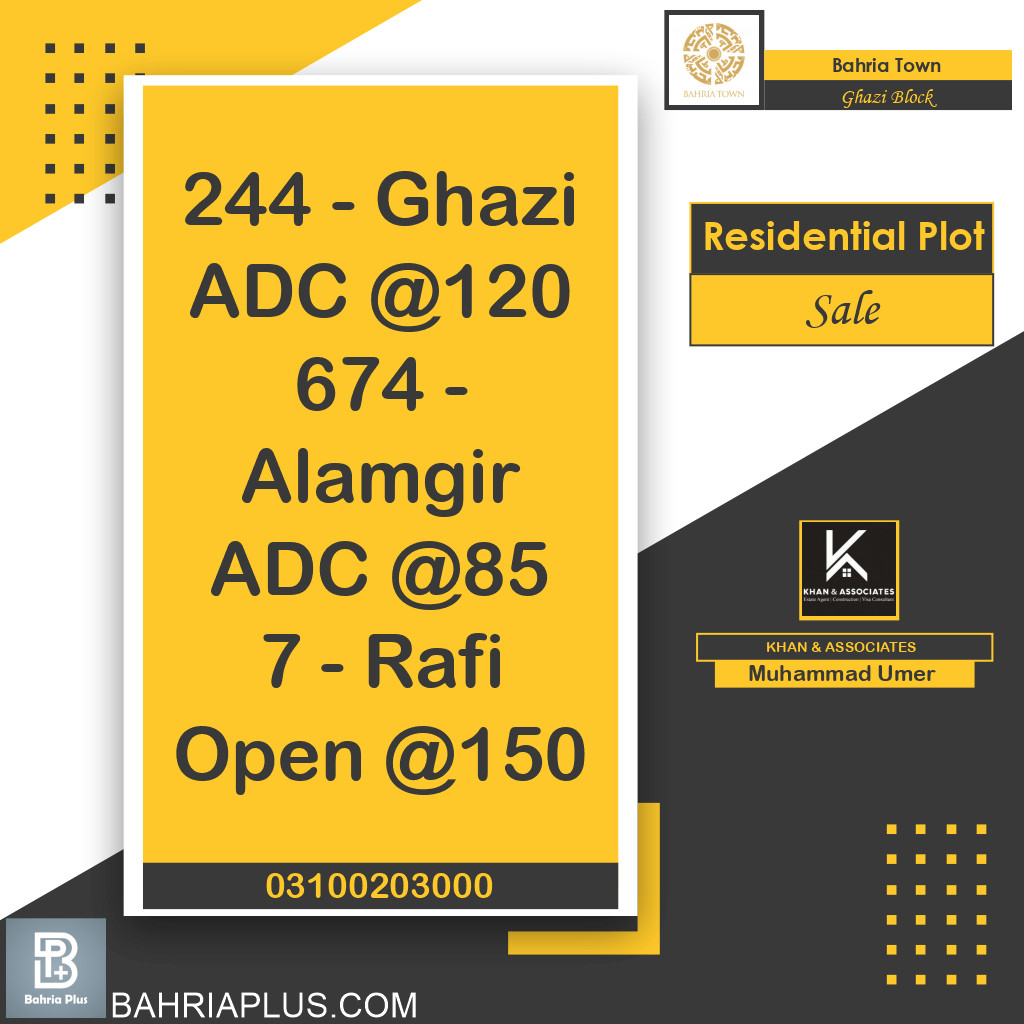 10 Marla Residential Plot for Sale in Sector F - Ghazi Block -  Bahria Town, Lahore - (BP-371962)