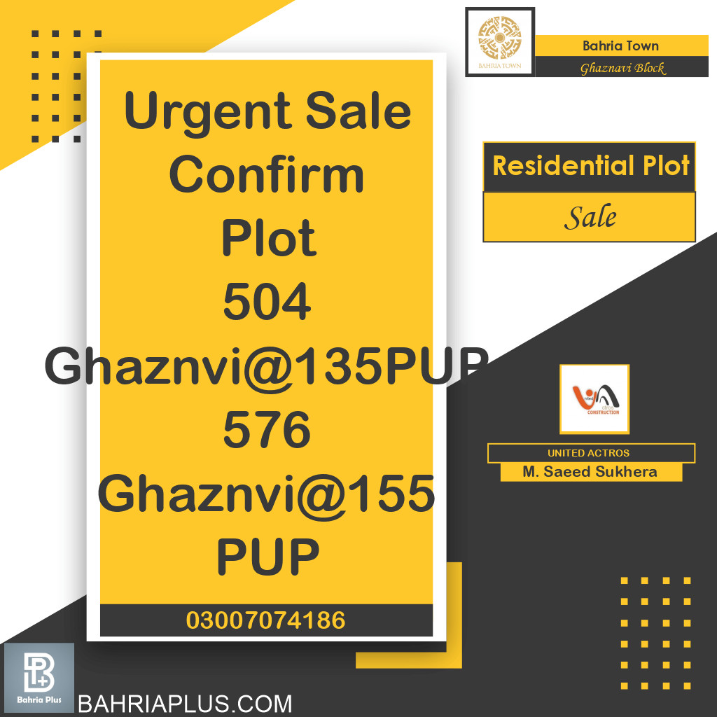 10 Marla Residential Plot for Sale in Sector F - Ghaznavi Block -  Bahria Town, Lahore - (BP-372085)