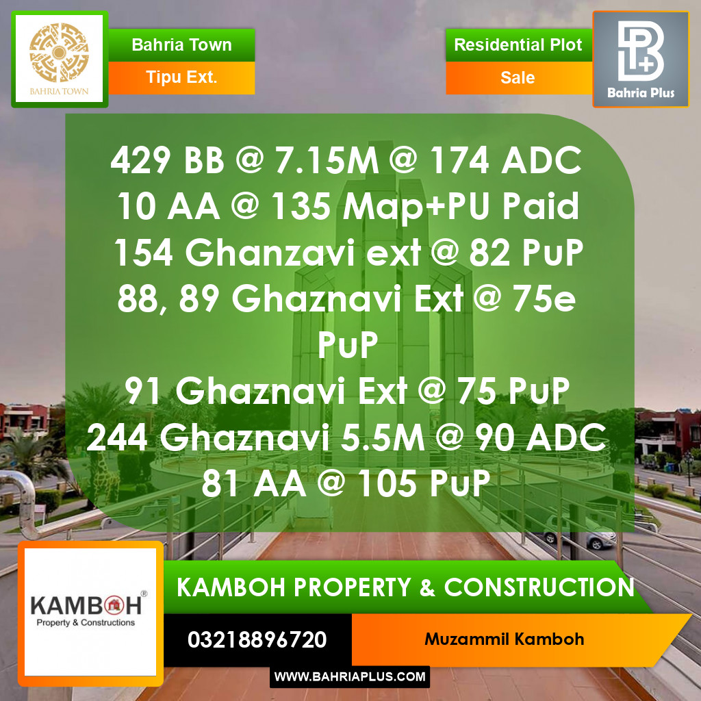 5 Marla Residential Plot for Sale in Sector F - Tipu Sultan Ext. -  Bahria Town, Lahore - (BP-372155)