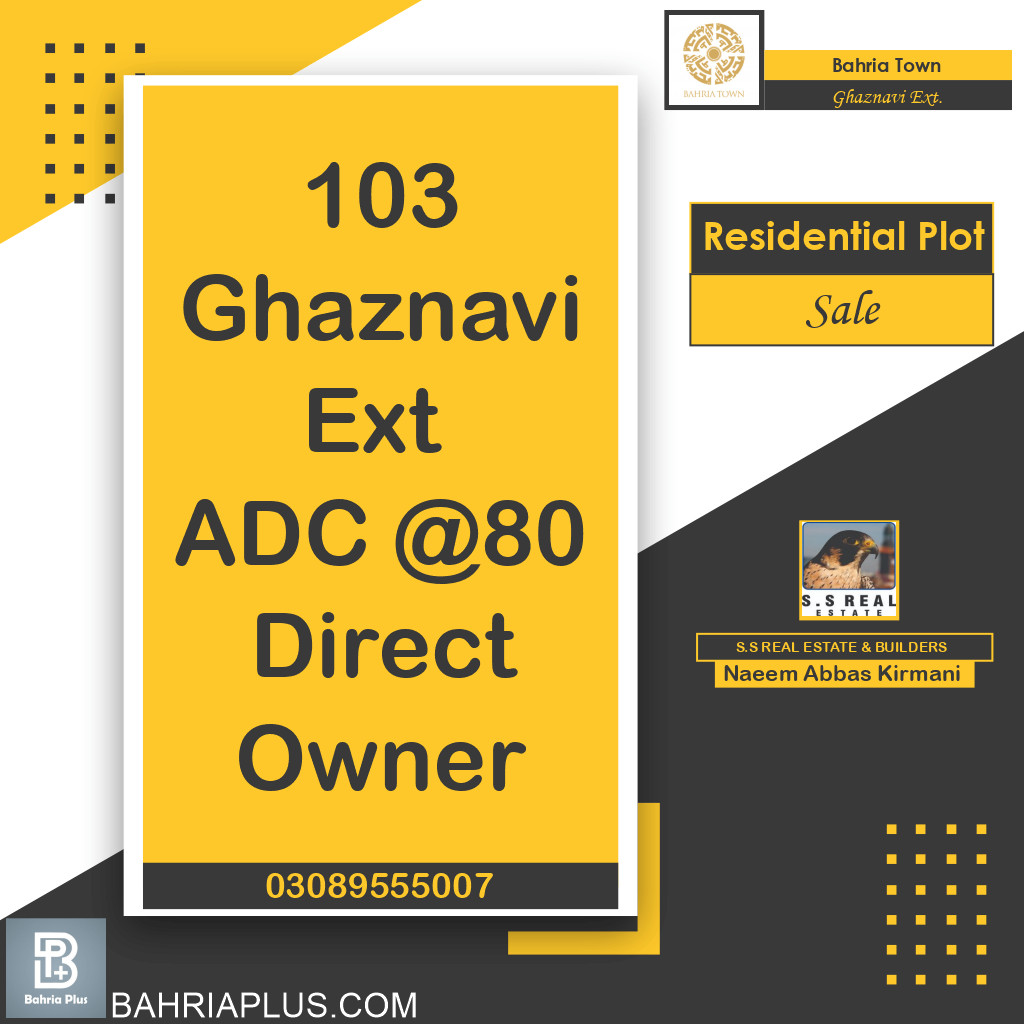 Residential Plot for Sale in Sector F - Ghaznavi Ext. Block -  Bahria Town, Lahore - (BP-372192)