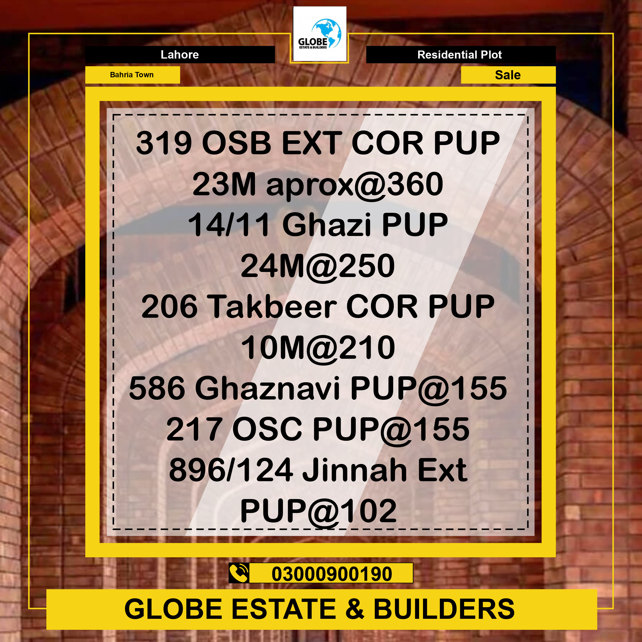 Residential Plot for Sale in Bahria Town, Lahore - (BP-372315)