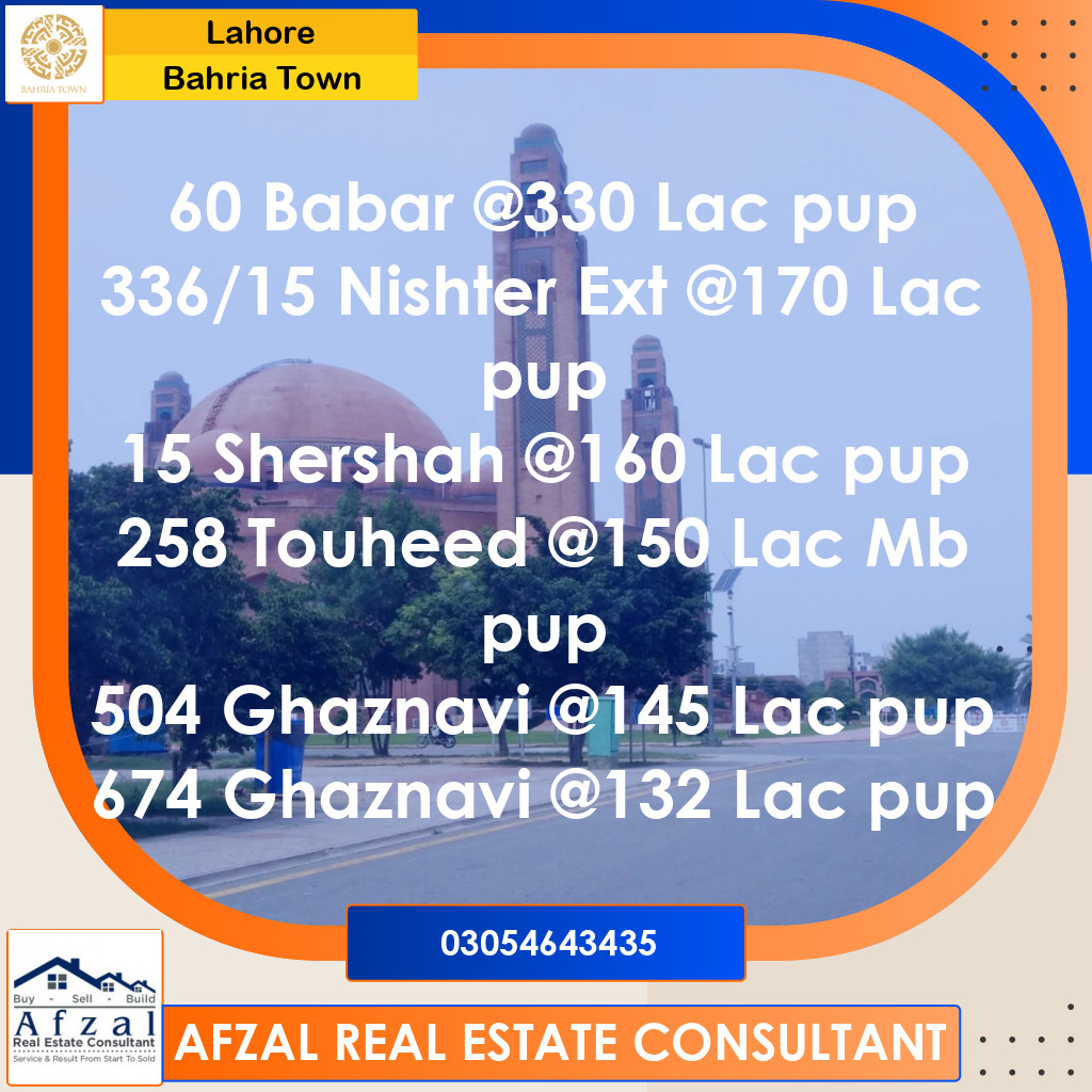 Residential Plot for Sale in Bahria Town, Lahore - (BP-372753)