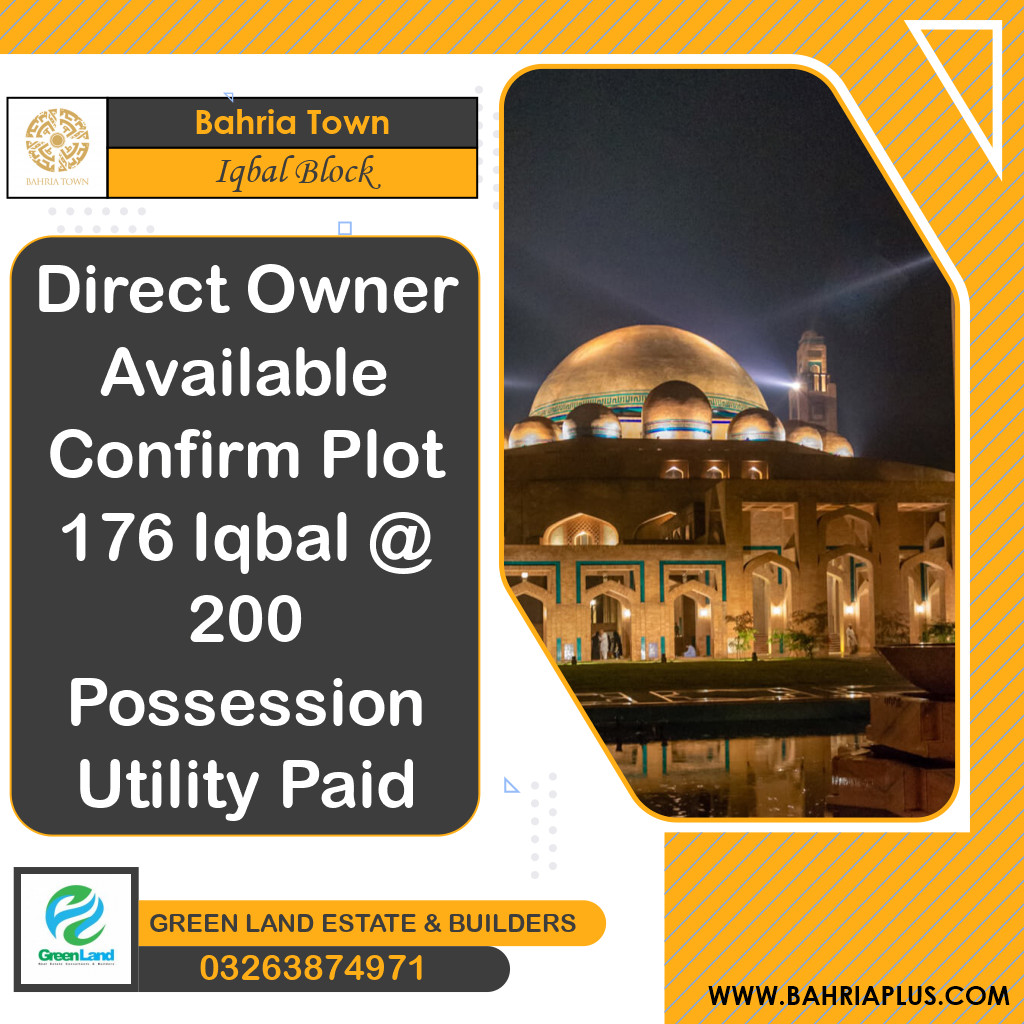 10 Marla Residential Plot for Sale in Sector E - Iqbal Block -  Bahria Town, Lahore - (BP-372768)