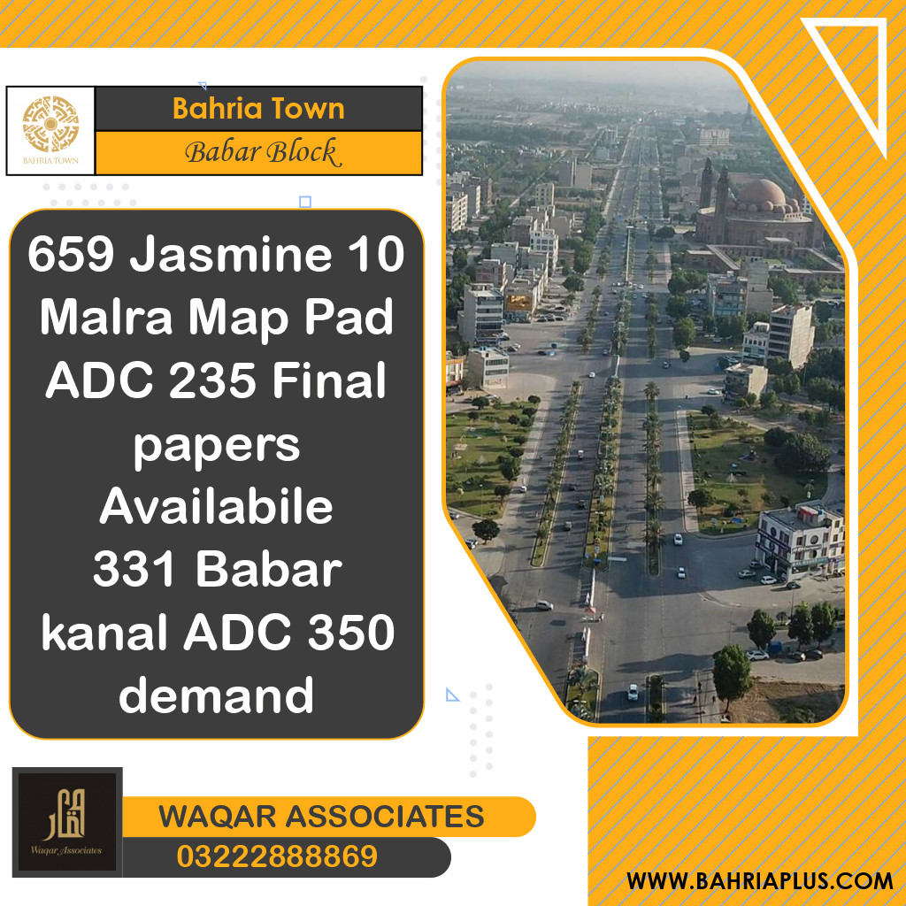 1 Kanal Residential Plot for Sale in Sector A - Babar Block -  Bahria Town, Lahore - (BP-372889)