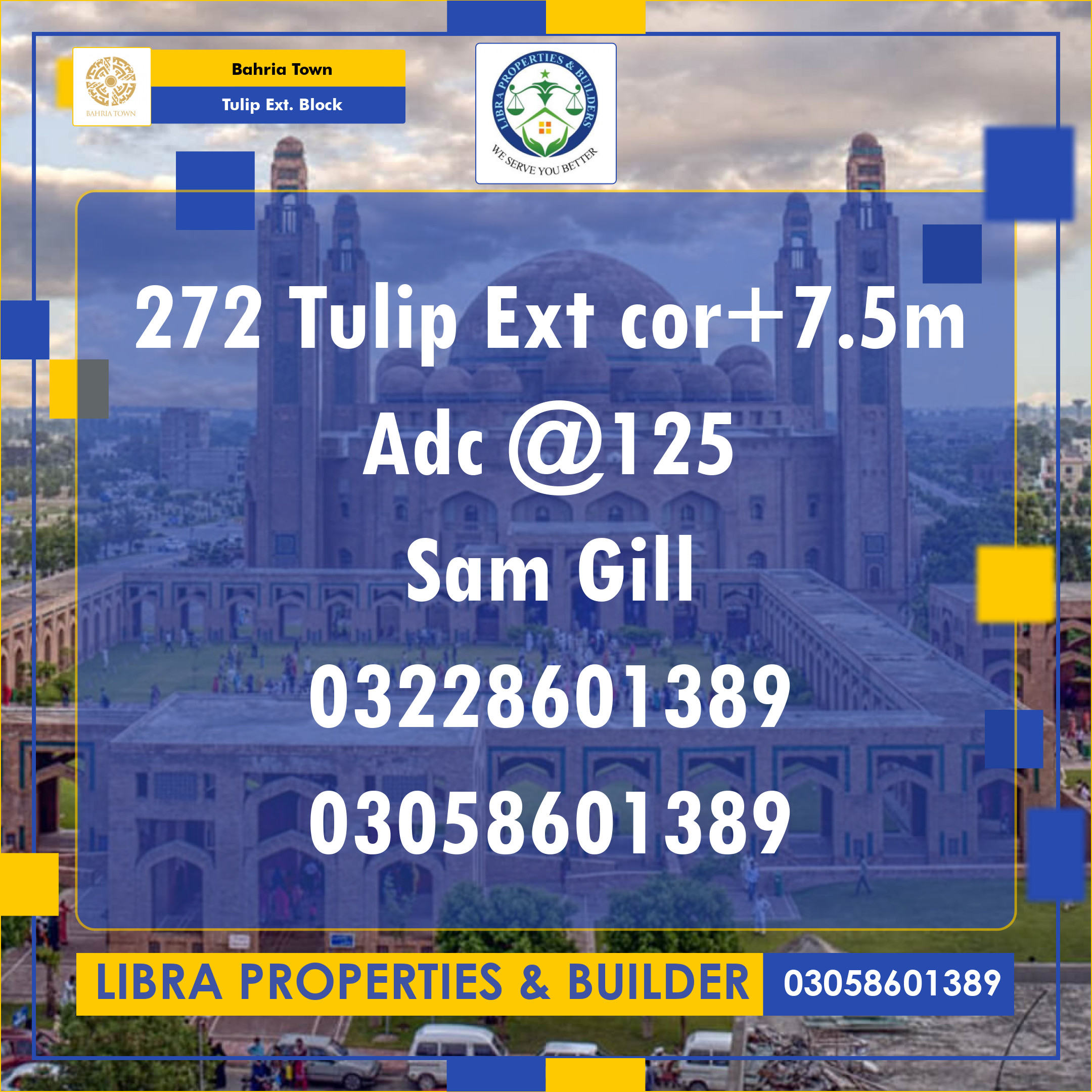 7.5 Marla Residential Plot for Sale in Sector C - Tulip Ext. Block -  Bahria Town, Lahore - (BP-373000)