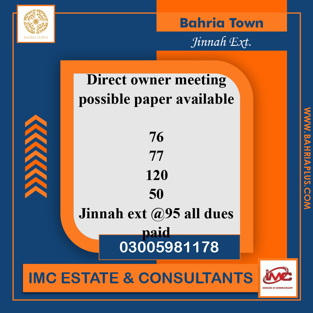 5 Marla Residential Plot for Sale in Sector E - Jinnah Ext. Block -  Bahria Town, Lahore - (BP-373006)