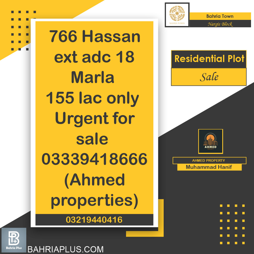Residential Plot for Sale in Sector C - Nargis/Hussain Block -  Bahria Town, Lahore - (BP-373053)