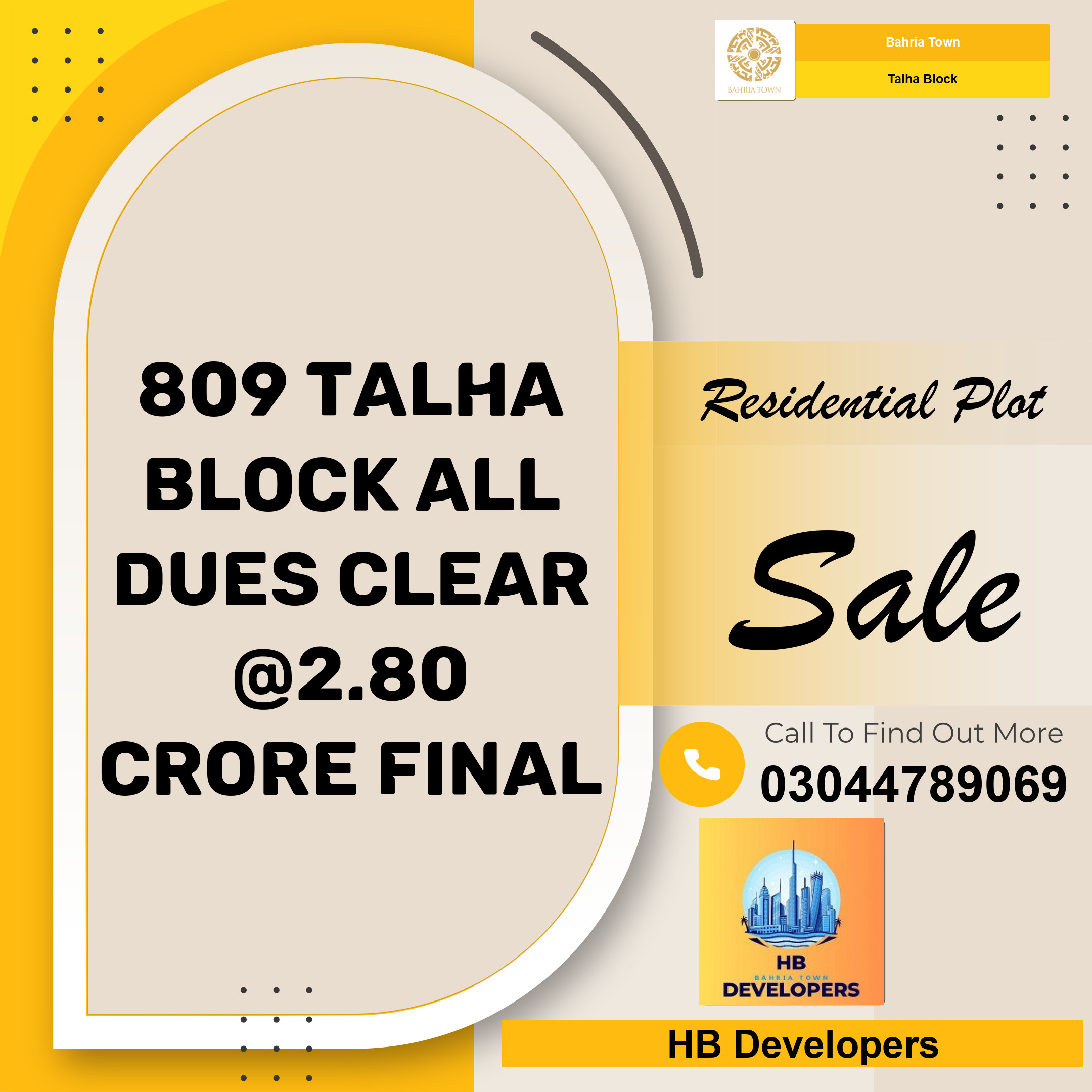 22 Marla Residential Plot for Sale in Sector F - Talha Block -  Bahria Town, Lahore - (BP-373127)