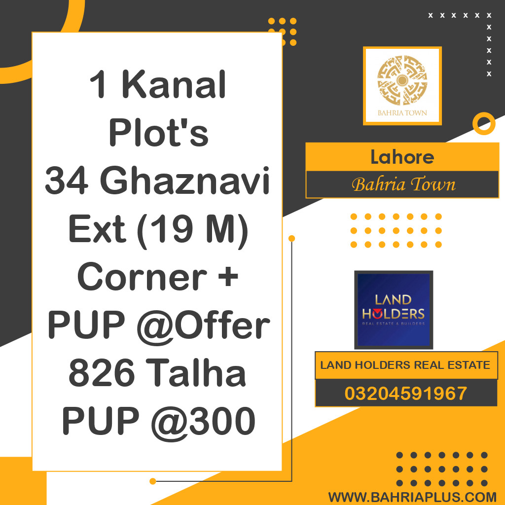 Residential Plot for Sale in Bahria Town, Lahore - (BP-373140)