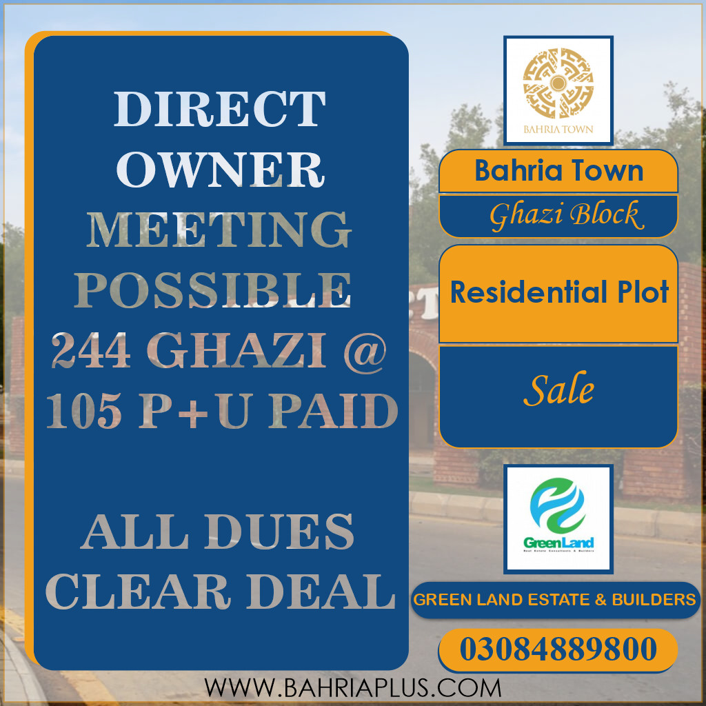 10 Marla Residential Plot for Sale in Sector F - Ghazi Block -  Bahria Town, Lahore - (BP-373257)
