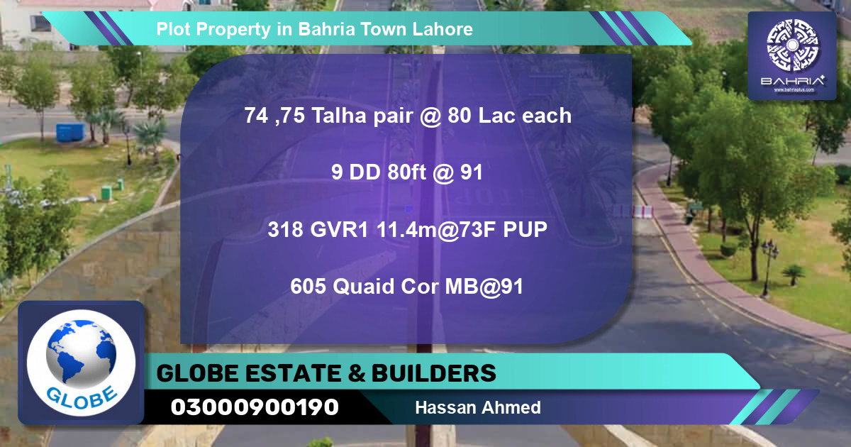 Residential Plot for Sale in Bahria Town, Lahore - (BP-37334)