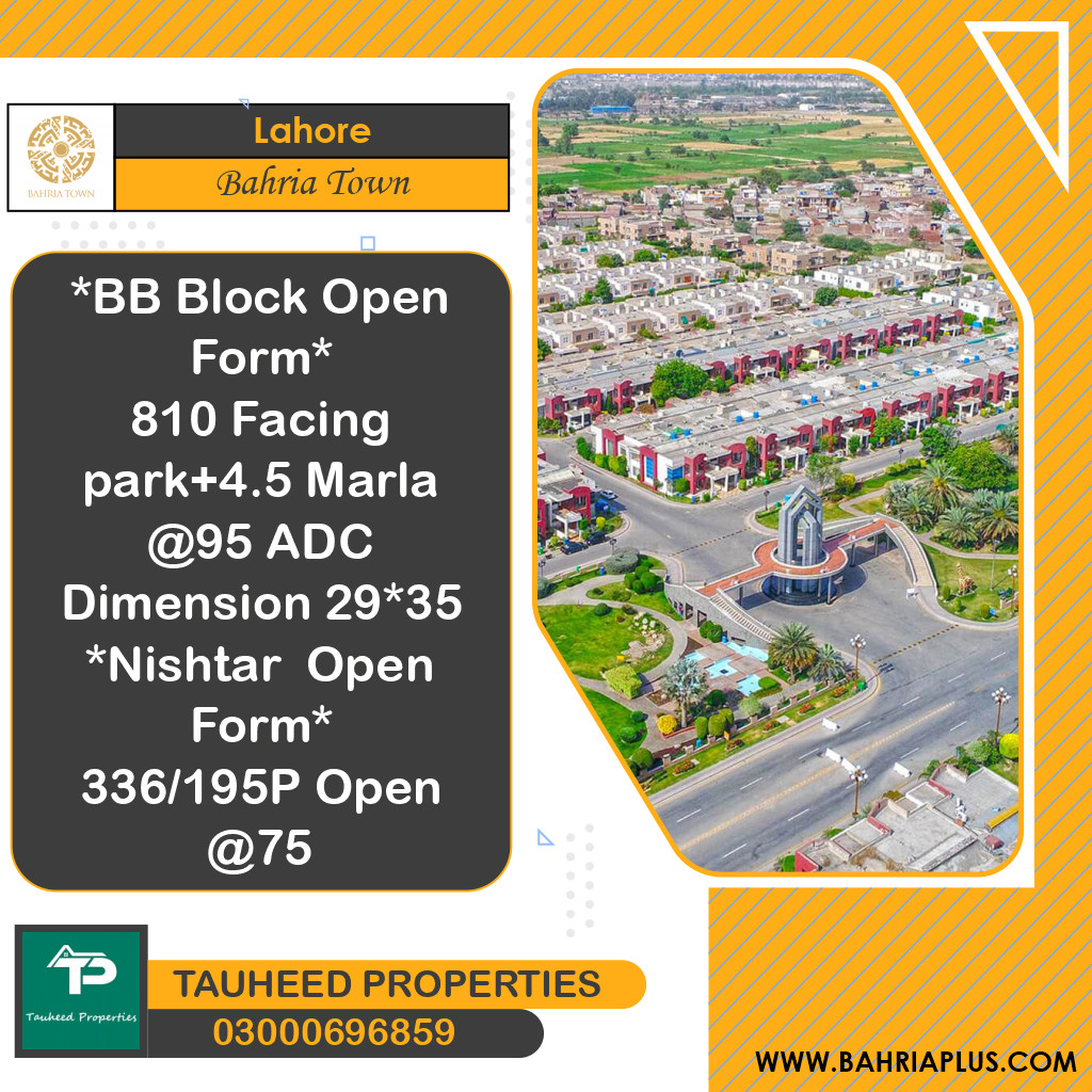 5 Marla Residential Plot for Sale in Bahria Town, Lahore - (BP-373423)