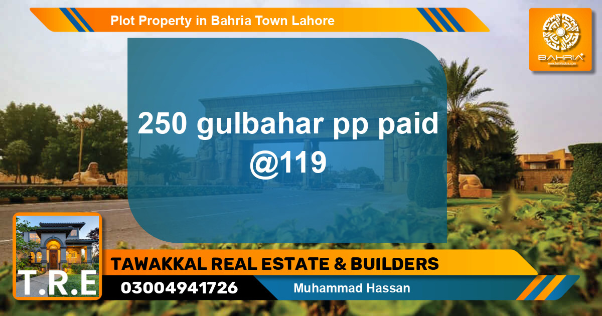 Residential Plot for Sale in Bahria Town, Lahore - (BP-37346)