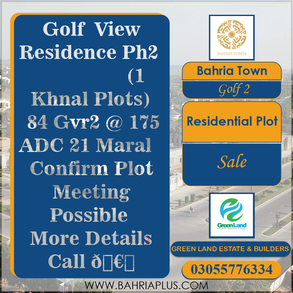 1 Kanal Residential Plot for Sale in Golf Phase 2 -  Bahria Town, Lahore - (BP-373521)