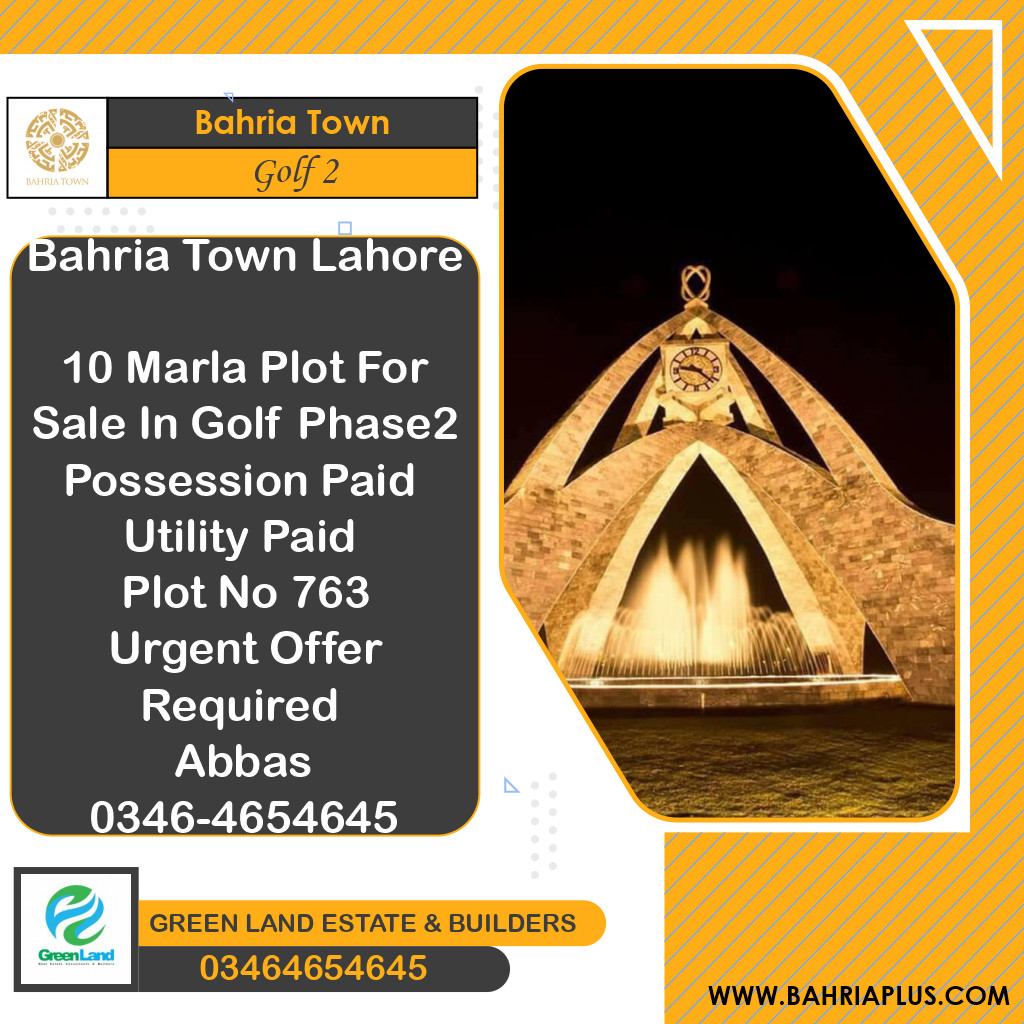 10 Marla Residential Plot for Sale in Golf Phase 2 -  Bahria Town, Lahore - (BP-373545)