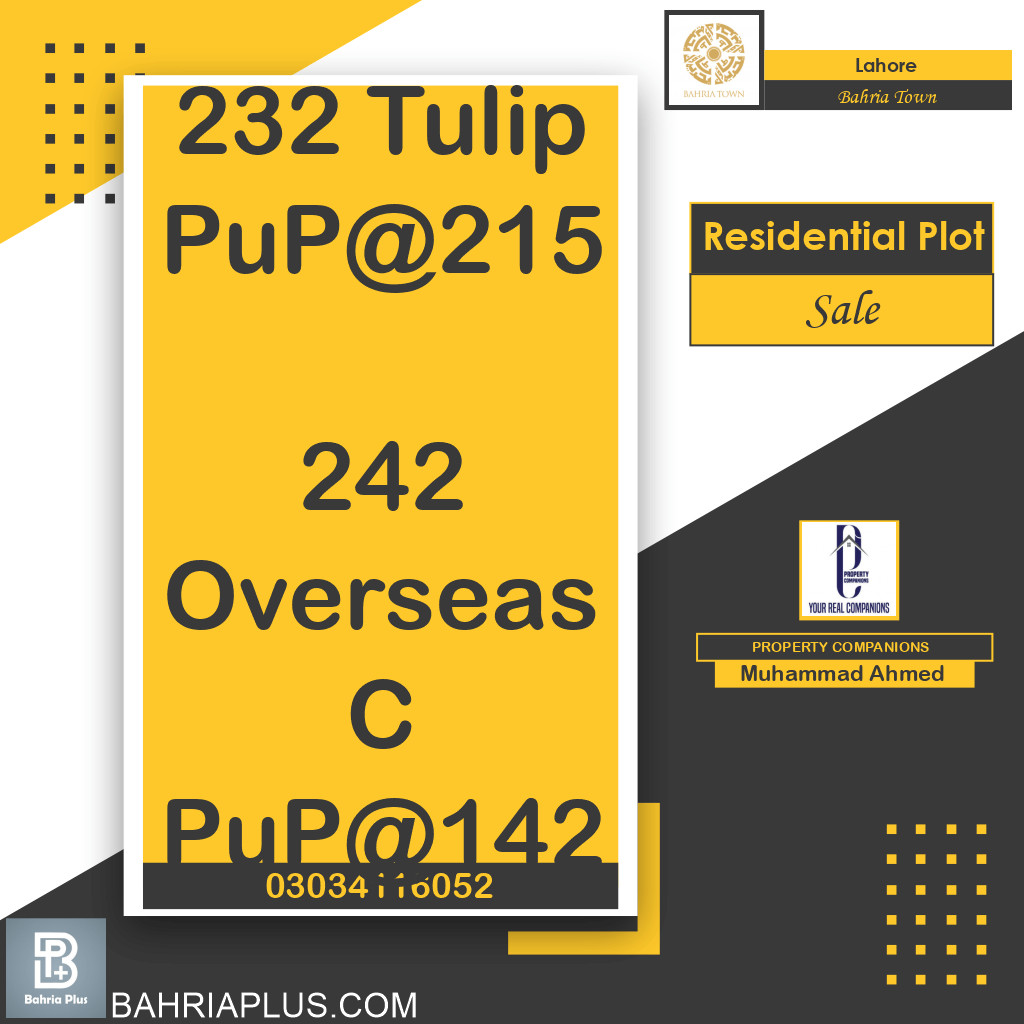 Residential Plot for Sale in Bahria Town, Lahore - (BP-373728)