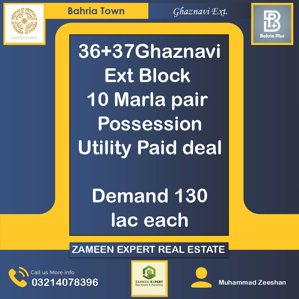 10 Marla Residential Plot for Sale in Sector F - Ghaznavi Ext. Block -  Bahria Town, Lahore - (BP-373923)