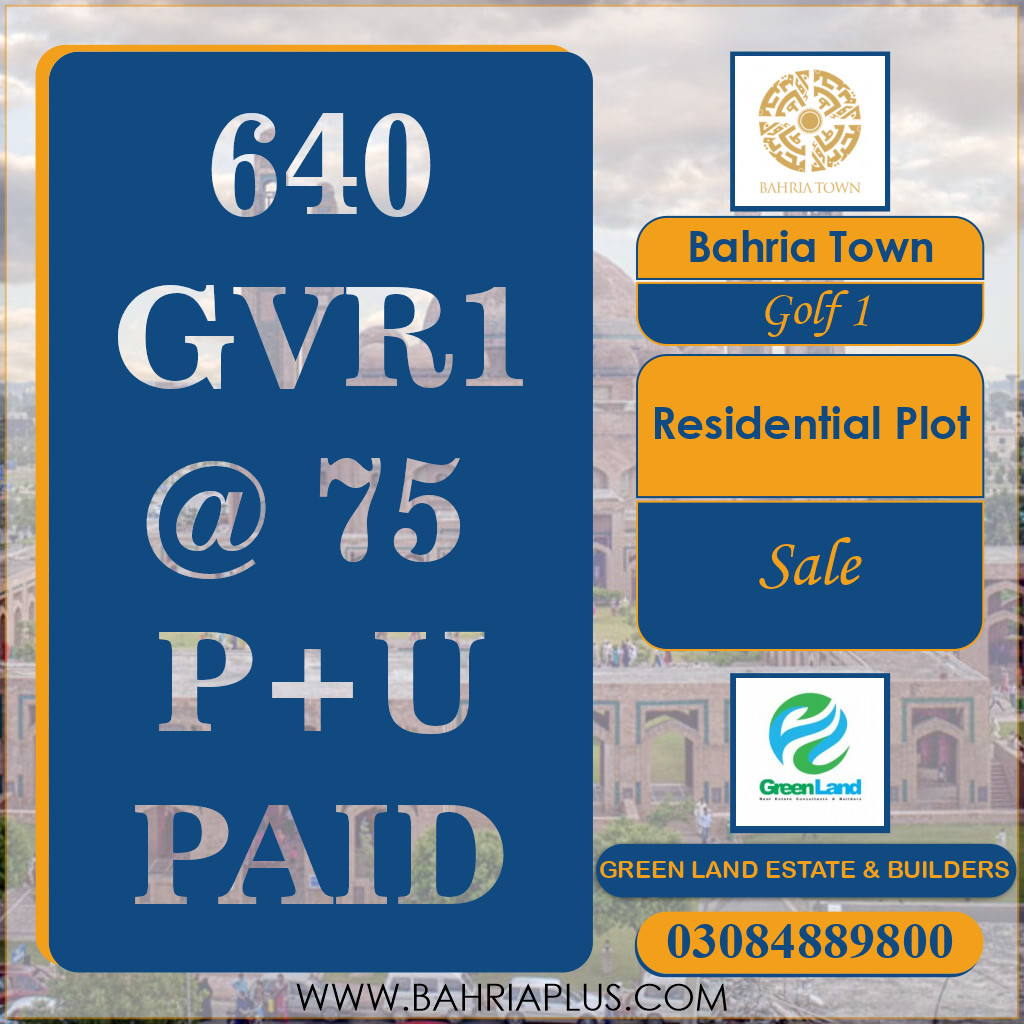 5 Marla Residential Plot for Sale in Golf Phase 1 -  Bahria Town, Lahore - (BP-373977)