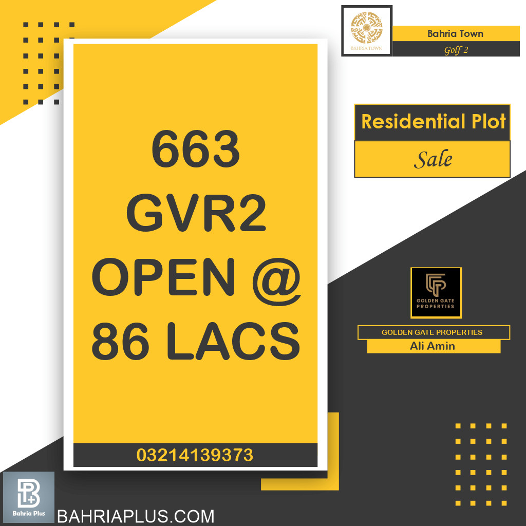 10 Marla Residential Plot for Sale in Golf Phase 2 -  Bahria Town, Lahore - (BP-374139)