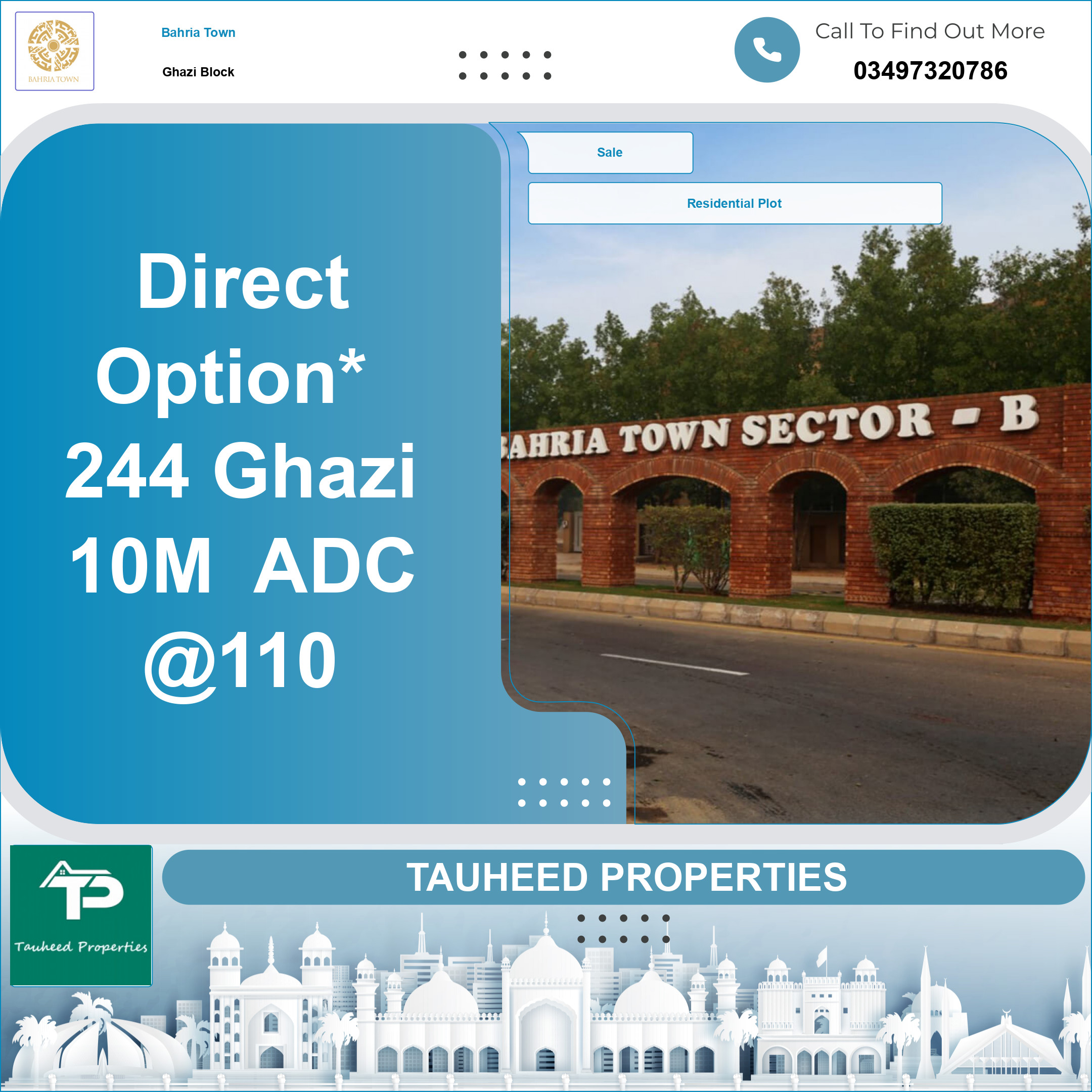 10 Marla Residential Plot for Sale in Sector F - Ghazi Block -  Bahria Town, Lahore - (BP-374142)