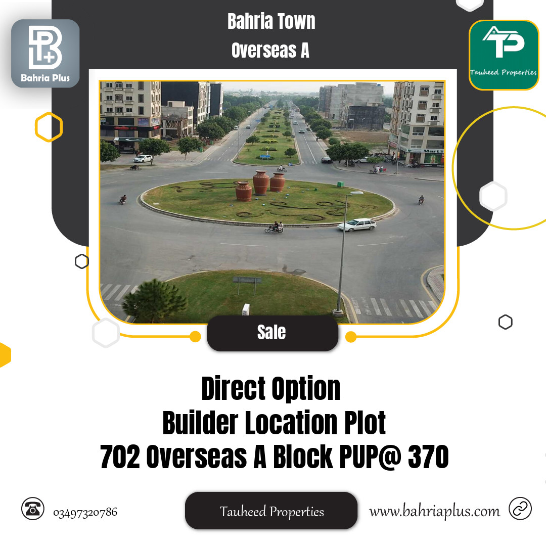 1 Marla Residential Plot for Sale in Overseas A -  Bahria Town, Lahore - (BP-374161)