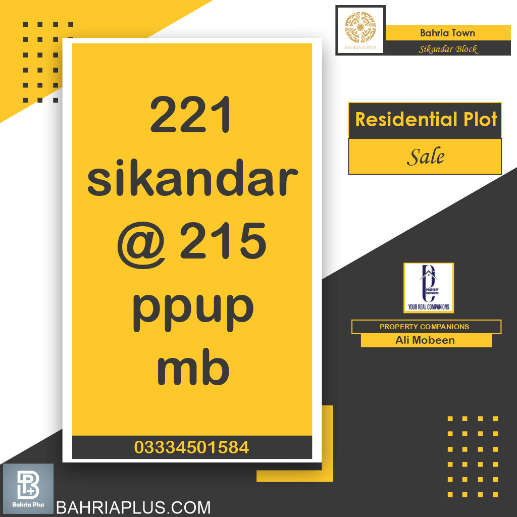 1 Kanal Residential Plot for Sale in Sector F - Sikander Block -  Bahria Town, Lahore - (BP-374322)