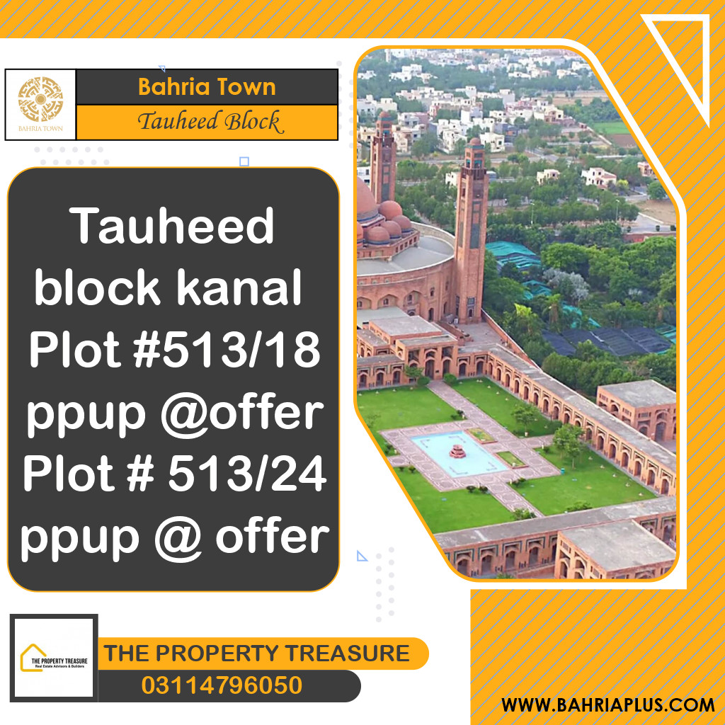20 Marla Residential Plot for Sale in Sector F - Tauheed Block -  Bahria Town, Lahore - (BP-374406)