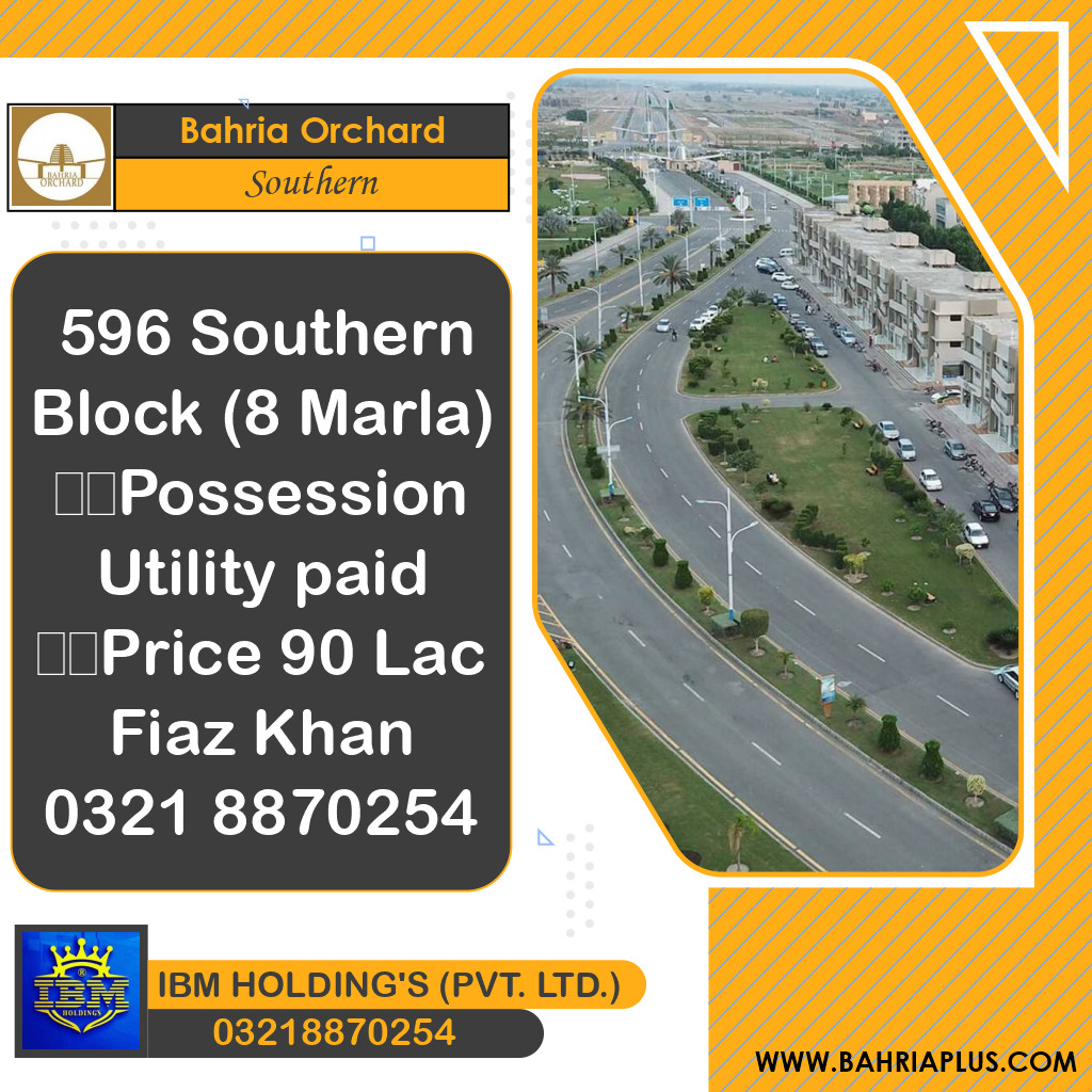 8 Marla Residential Plot for Sale in Phase 1 - Southern District -  Bahria Orchard, Lahore - (BP-374416)