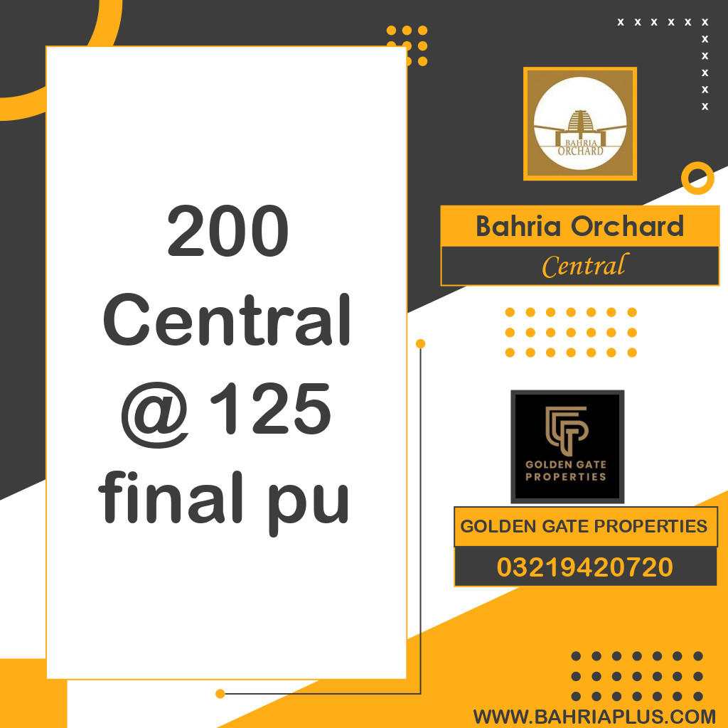 10 Marla Residential Plot for Sale in Phase 1 - Central District -  Bahria Orchard, Lahore - (BP-374420)