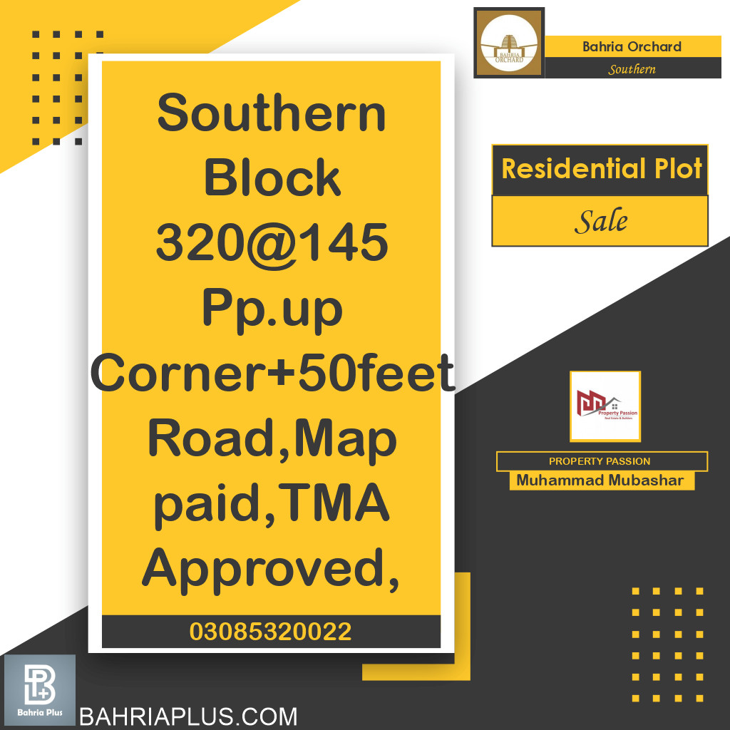 10 Marla Residential Plot for Sale in Phase 1 - Southern District -  Bahria Orchard, Lahore - (BP-374578)