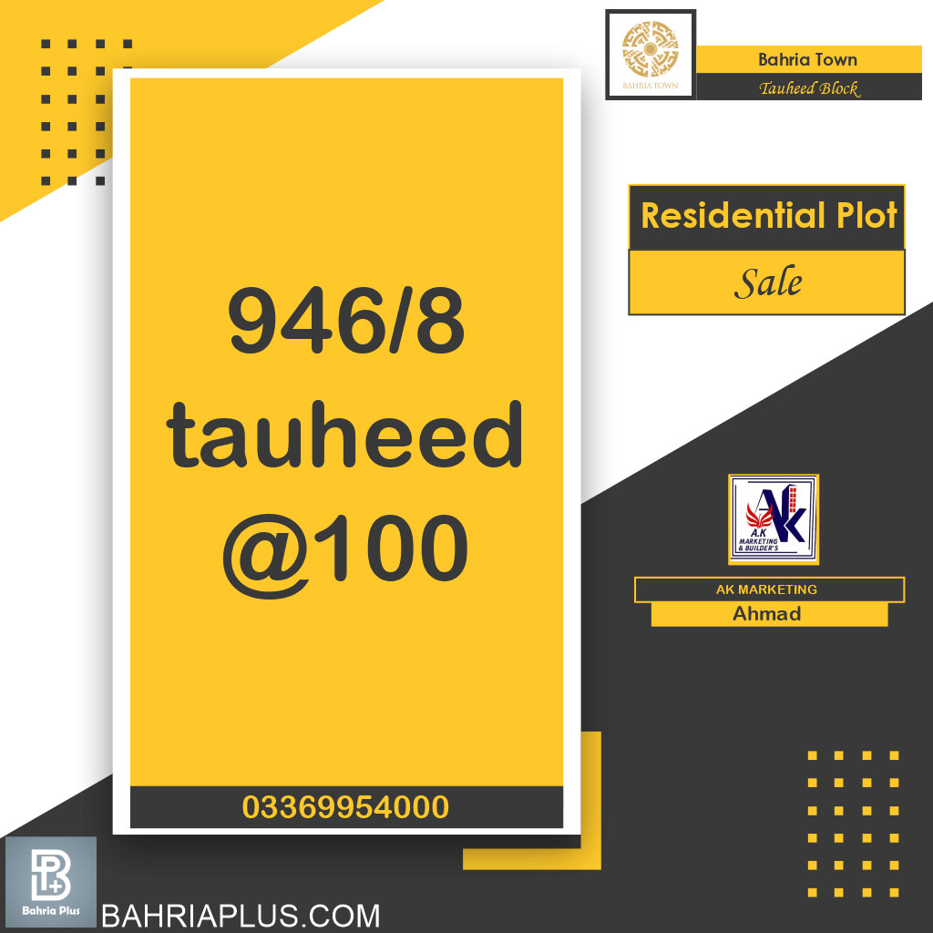 10 Marla Residential Plot for Sale in Sector F - Tauheed Block -  Bahria Town, Lahore - (BP-374599)