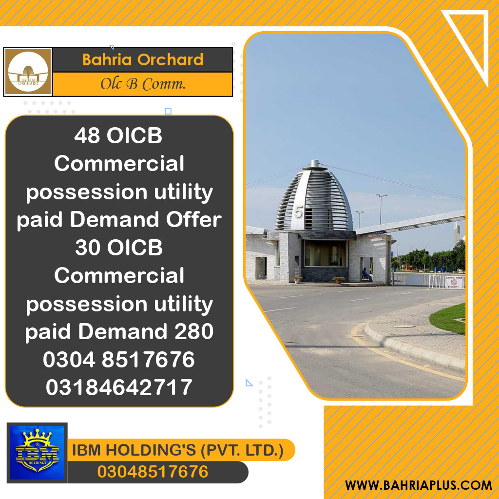 4 Marla Residential Plot for Sale in OLC B Commercial -  Bahria Orchard, Lahore - (BP-374619)