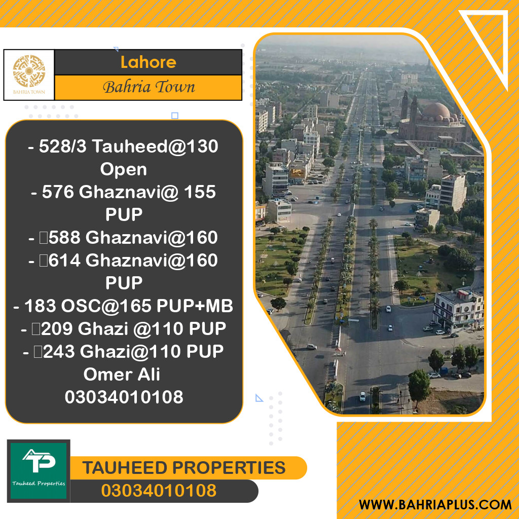 Residential Plot for Sale in Bahria Town, Lahore - (BP-374676)