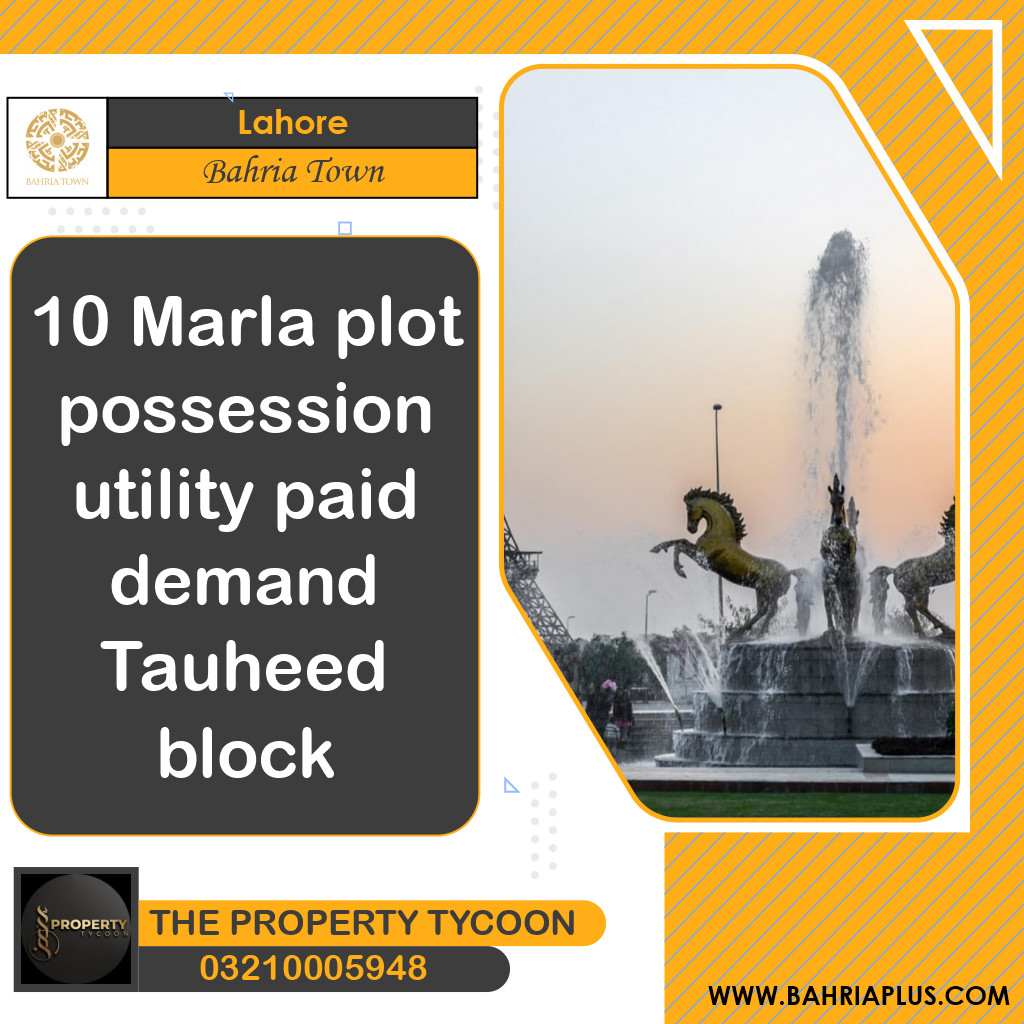 10 Marla Residential Plot for Sale in Bahria Town, Lahore - (BP-374718)