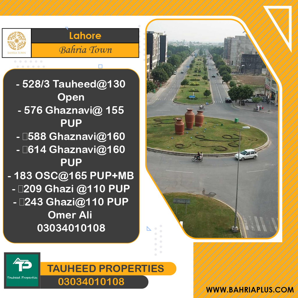 Residential Plot for Sale in Bahria Town, Lahore - (BP-374805)