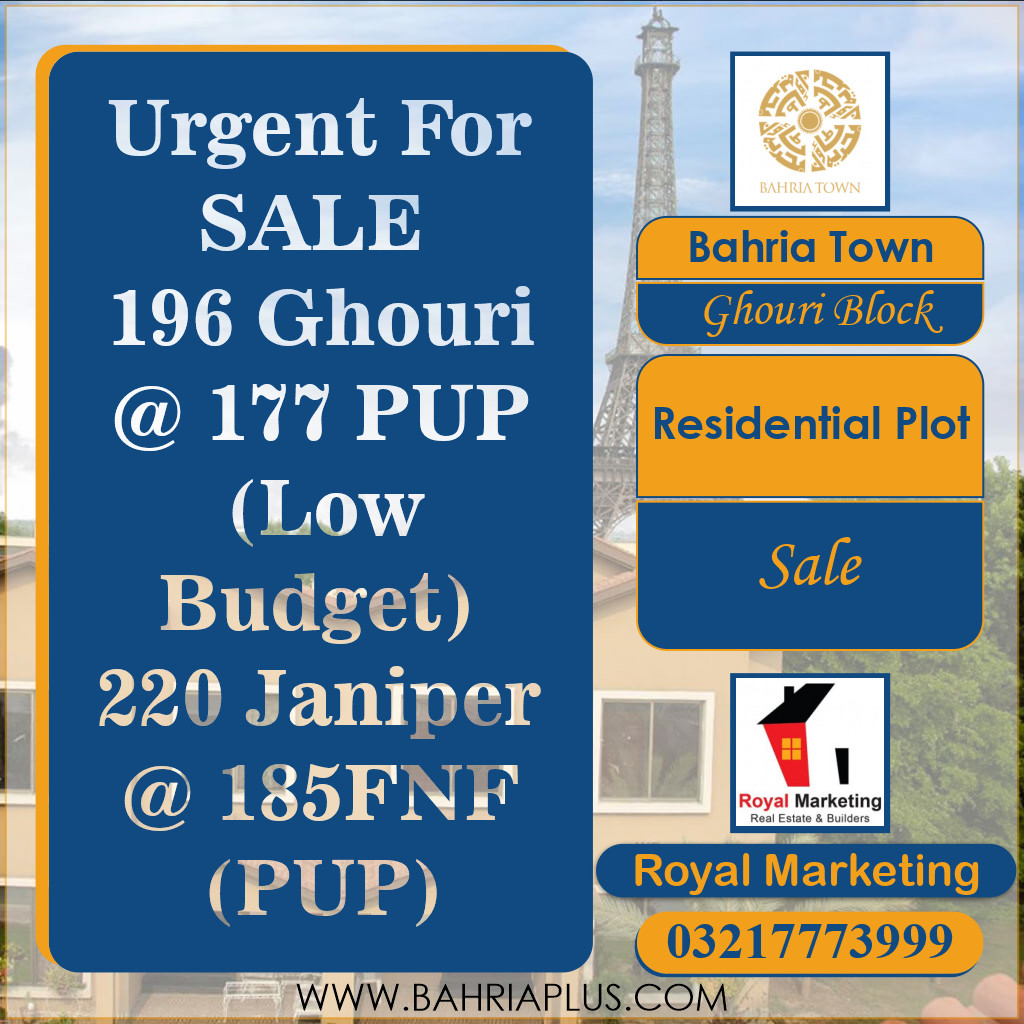 10 Marla Residential Plot for Sale in Sector B - Ghouri Block -  Bahria Town, Lahore - (BP-374881)