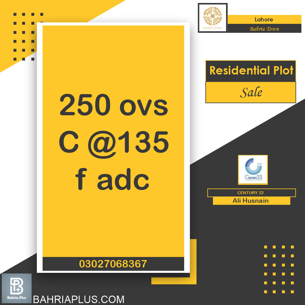 Residential Plot for Sale in Bahria Town, Lahore - (BP-375059)