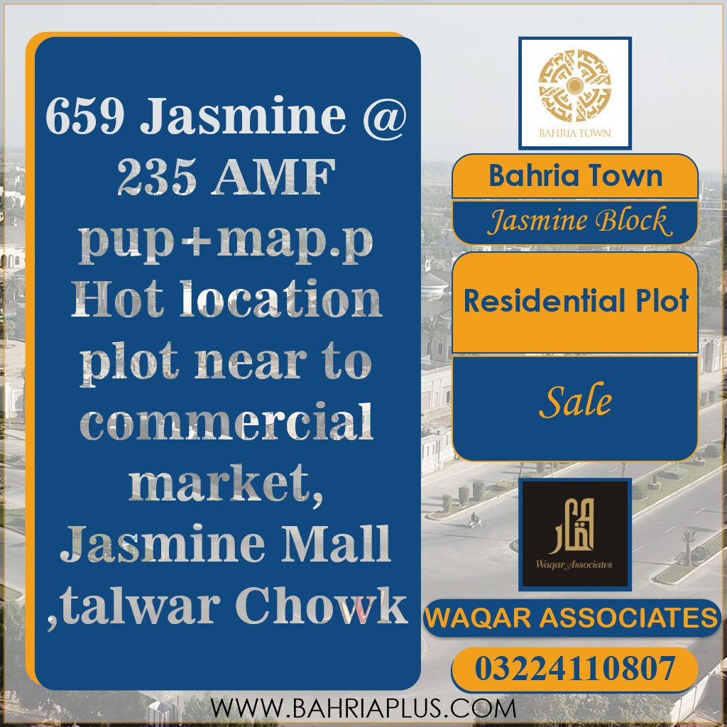 10 Marla Residential Plot for Sale in Sector C - Jasmine Block -  Bahria Town, Lahore - (BP-375073)
