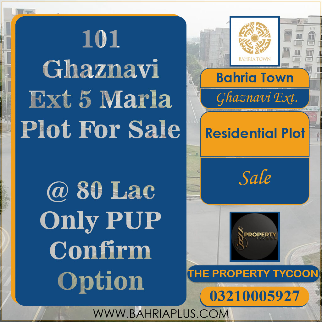 5 Marla Residential Plot for Sale in Sector F - Ghaznavi Ext. Block -  Bahria Town, Lahore - (BP-375090)