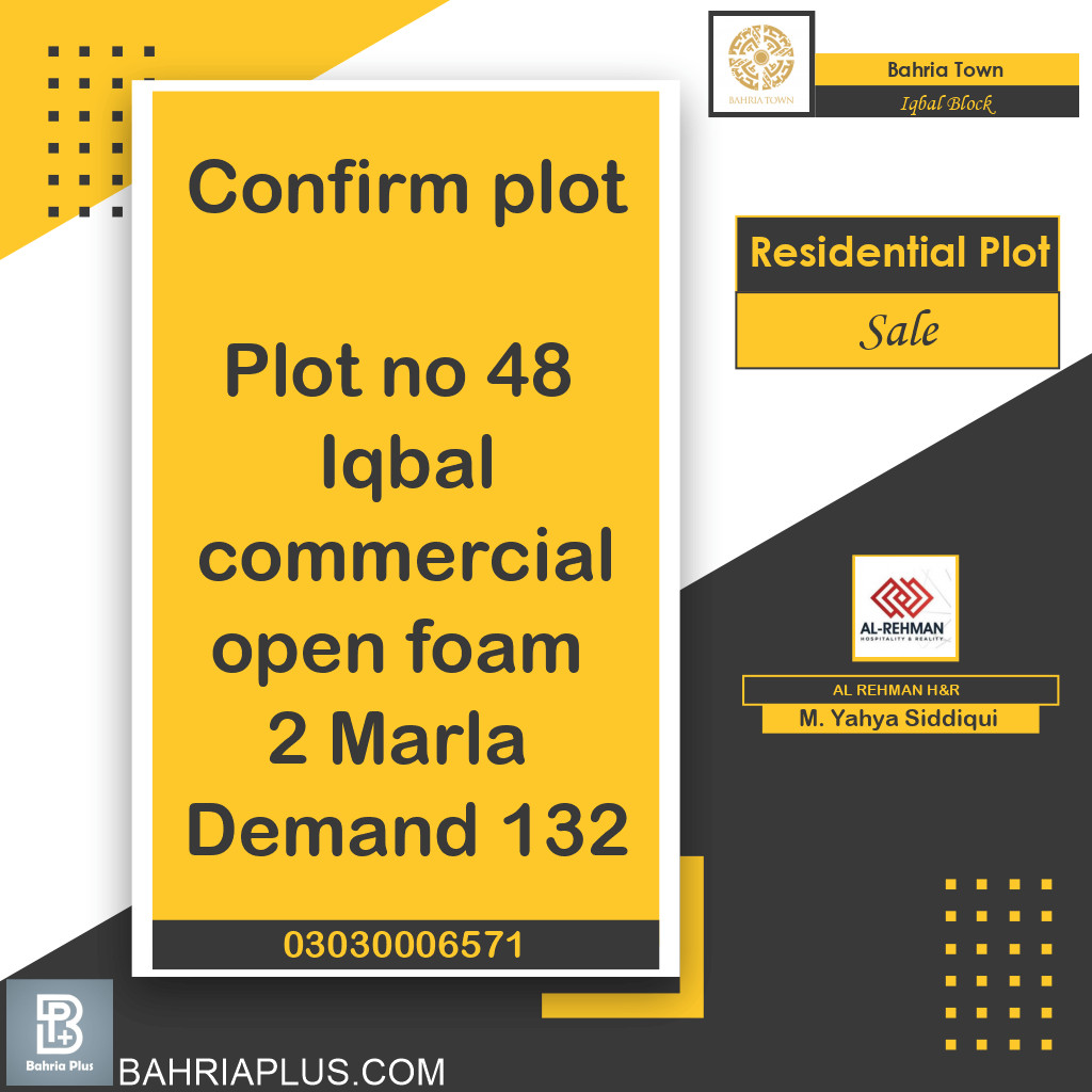 2 Marla Residential Plot for Sale in Sector E - Iqbal Block -  Bahria Town, Lahore - (BP-375103)