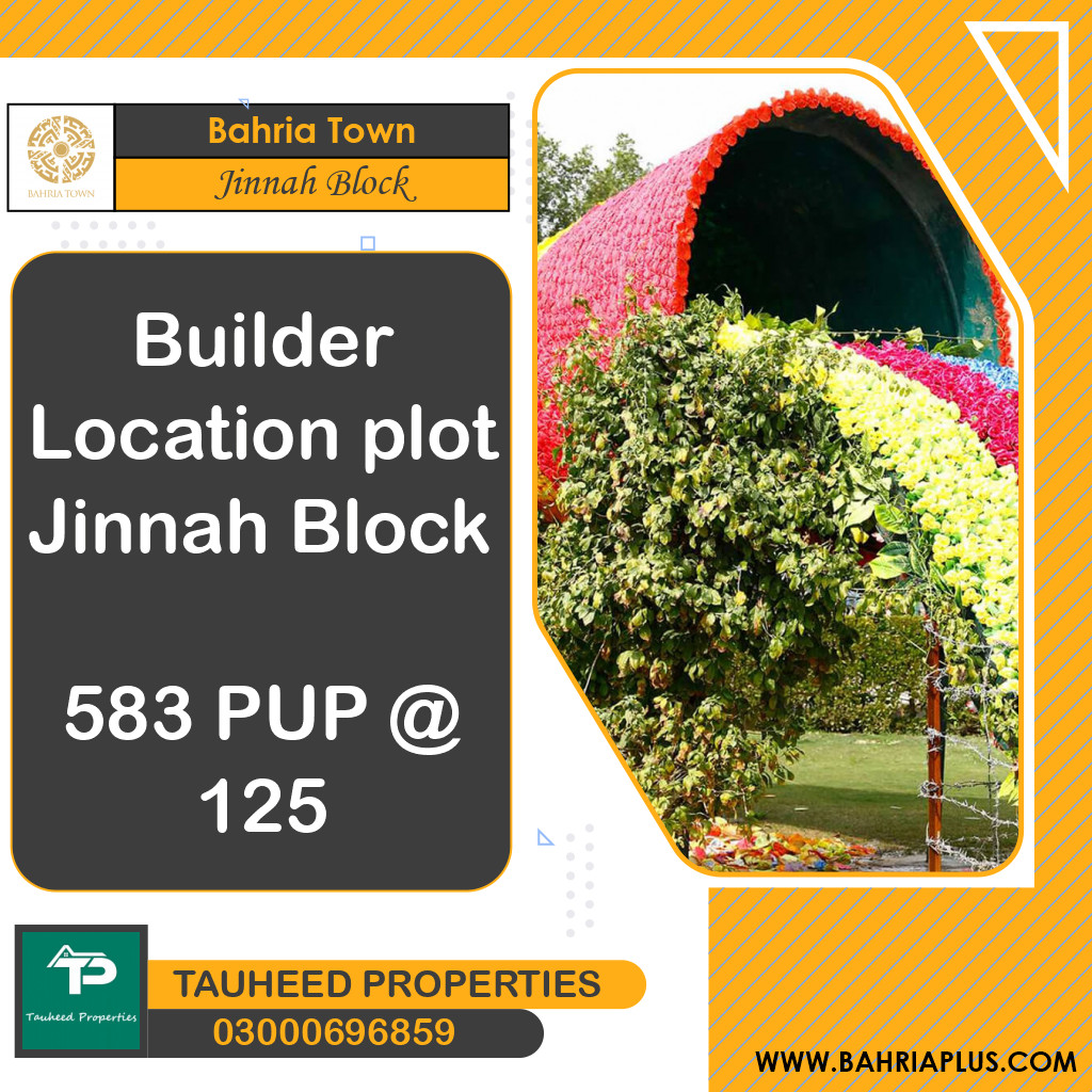 5 Marla Residential Plot for Sale in Sector E - Jinnah Block -  Bahria Town, Lahore - (BP-375159)