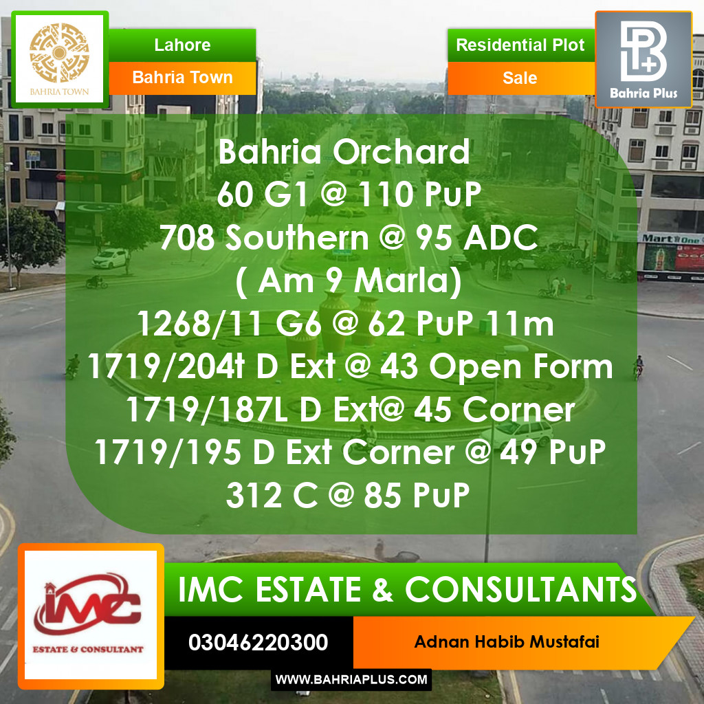 Residential Plot for Sale in Bahria Town, Lahore - (BP-375166)